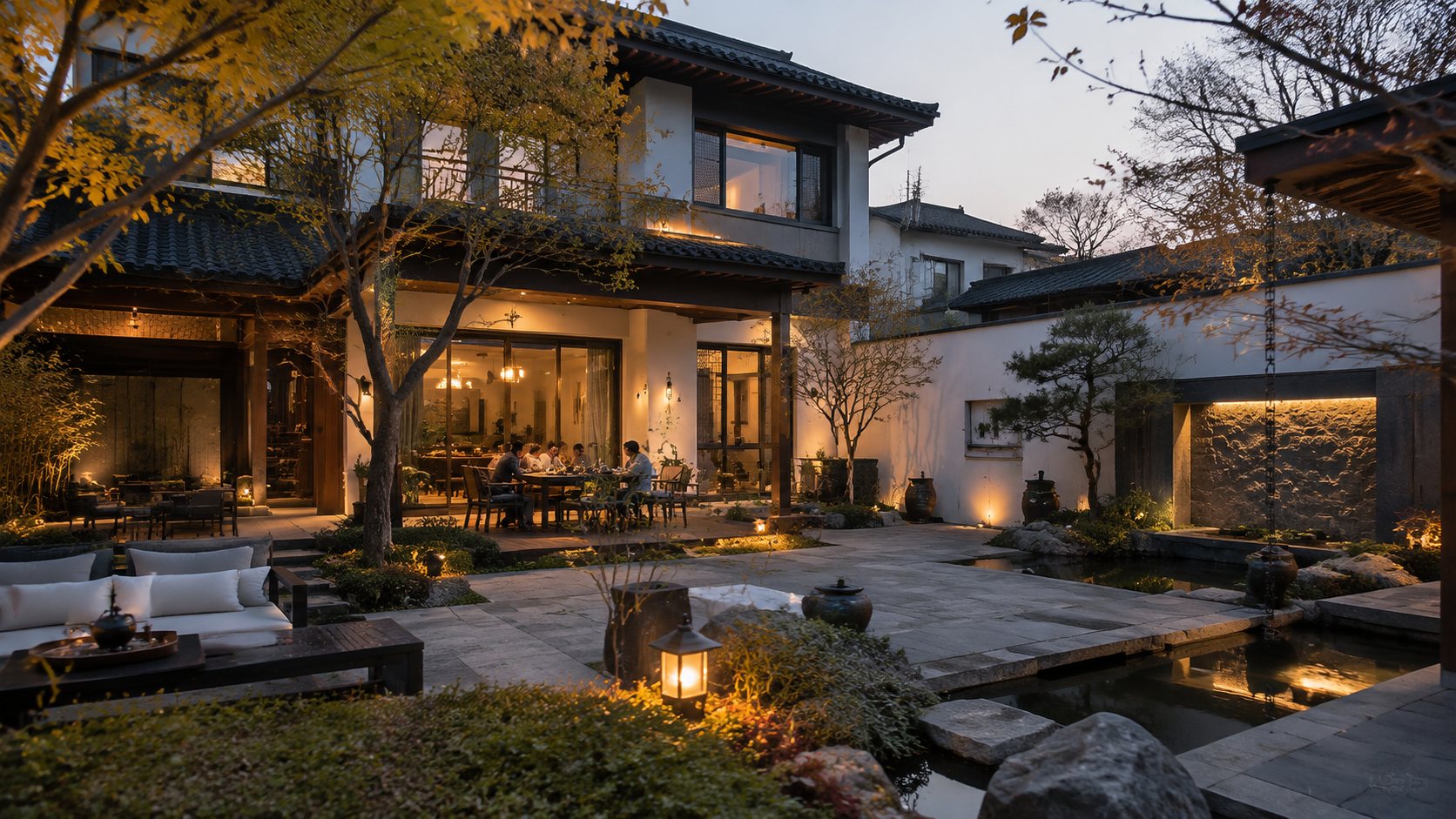 完整住宅庭院