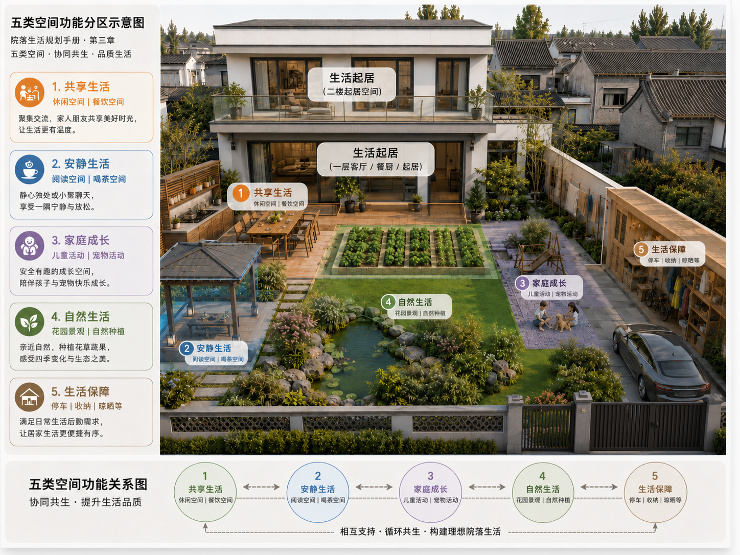 五类空间功能分区示意图