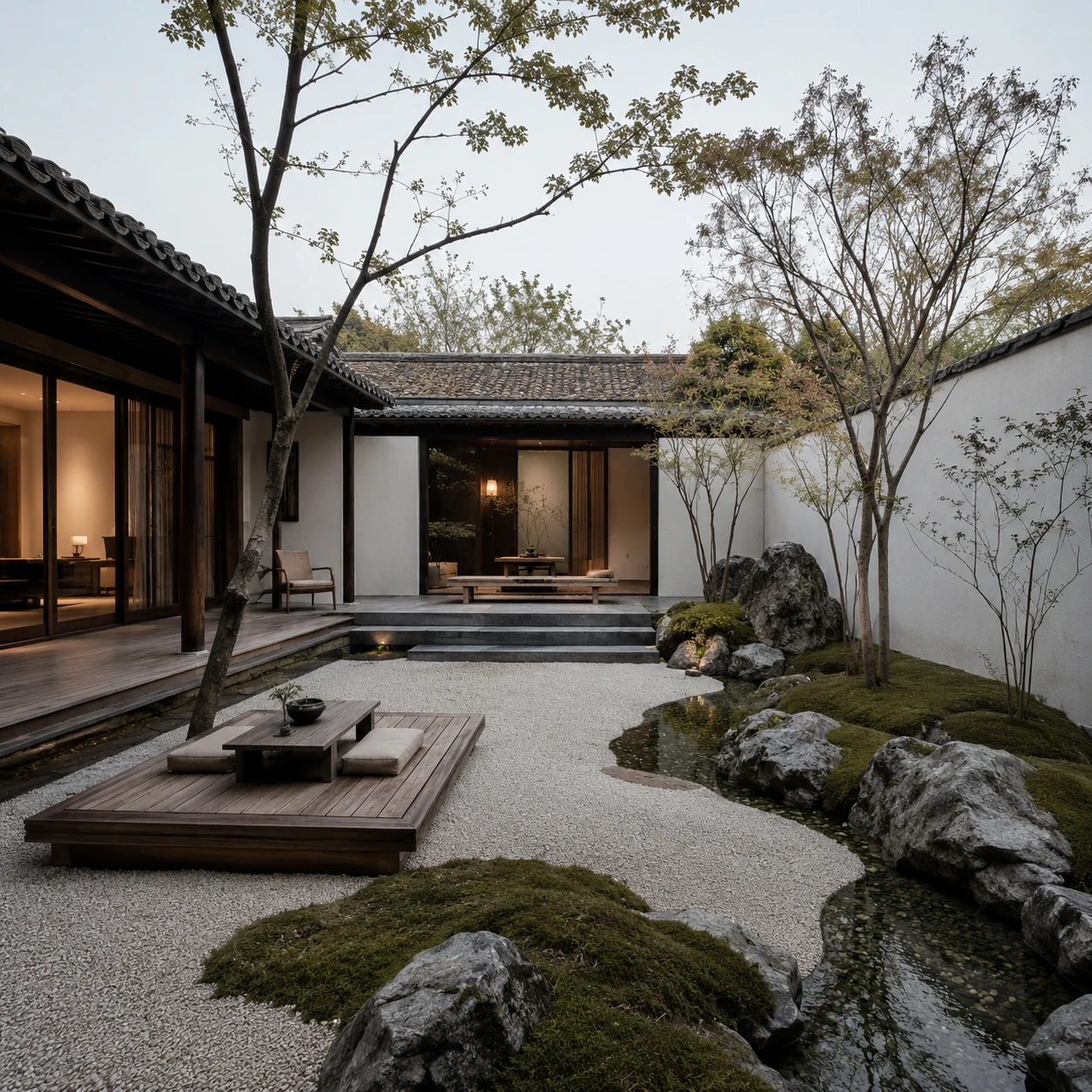 禅意风格完整庭院